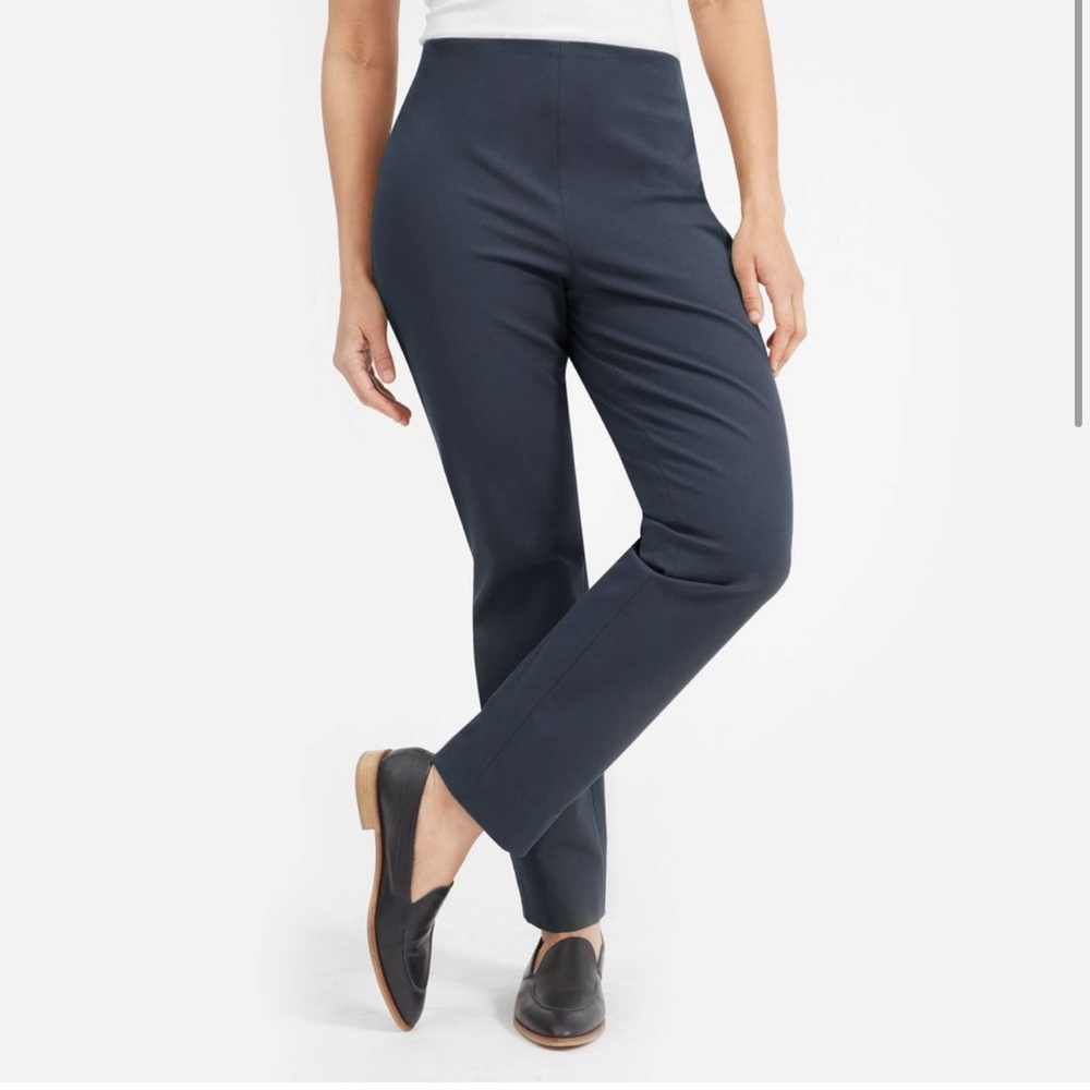 Everlane Women's Side Zip Stretch Cotton Ankle Length Work Pants Black Size 6